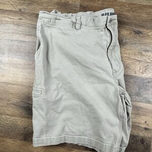 Duluth Flex Ballroom Khaki Shorts Mens 48‎ Relaxed Fit Beige Stretch Workwear 8"